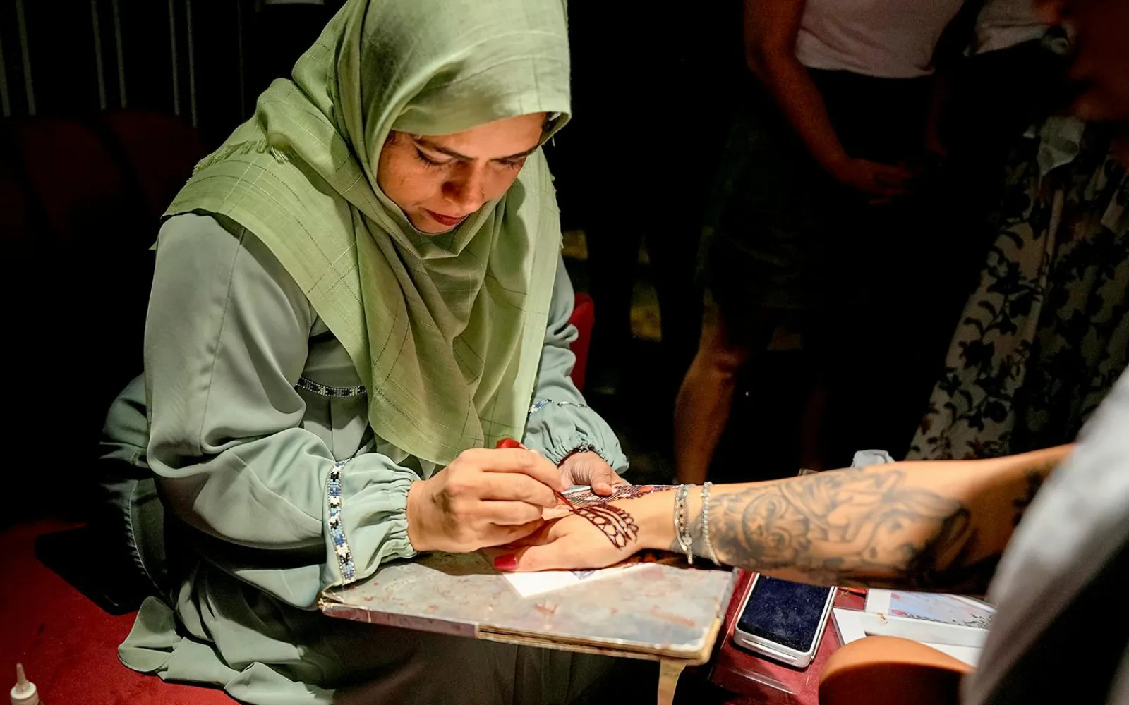 Henna Painting in Dubai Desert
